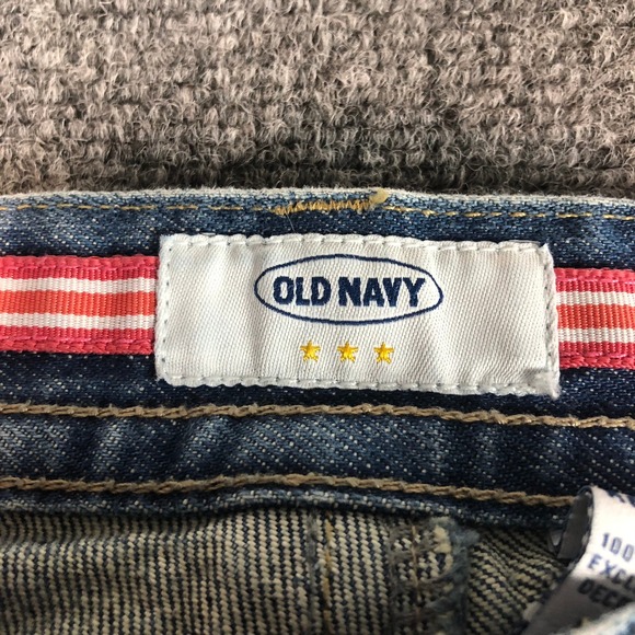 Old Navy Flare Jeans Mid Rise Blue Denim Distressed Bottoms Women Size 12 - Picture 5 of 10